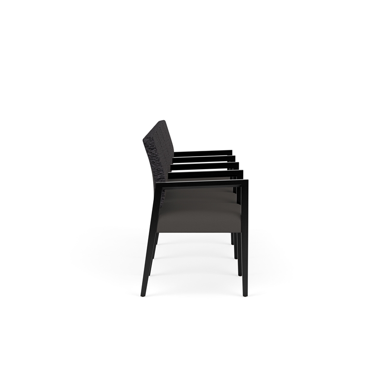 Lesro Brooklyn Waiting Reception 4 Seat Tandem Seating Wood Frame in Gray