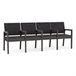 Lesro Brooklyn Waiting Reception 4 Seat Tandem Seating Wood Frame in Gray