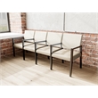 Lesro Brooklyn Waiting Reception 4 Seat Tandem Seating Wood Frame in Brown