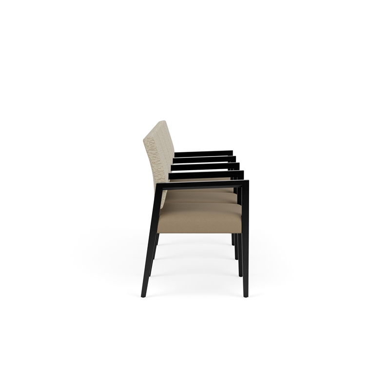 Lesro Brooklyn Waiting Reception 4 Seat Tandem Seating Wood Frame in Brown