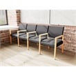 Lesro Brooklyn Waiting Reception 4 Seat Tandem Seating Wood Frame in Black