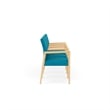 Lesro Brooklyn Waiting Reception 4 Seat Tandem Seating Wood Frame in Teal