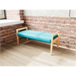 Lesro Brooklyn Waiting Reception 2 Seat Bench Wood Frame in Teal