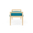 Lesro Brooklyn Waiting Reception 2 Seat Bench Wood Frame in Teal