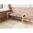 Lesro Brooklyn Waiting Reception 2 Seat Bench Wood Frame in Brown
