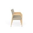 Lesro Brooklyn Waiting Reception 3 Seat Tandem Seating Wood Frame in Beige