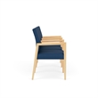 Lesro Brooklyn Waiting Reception 3 Seat Tandem Seating Wood Frame in Blue