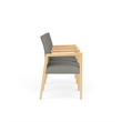 Lesro Brooklyn Waiting Reception 3 Seat Tandem Seating Wood Frame in Gray