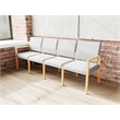 Lesro Brooklyn Waiting Reception 4 Seat Tandem Seating No Center Arms in Gray