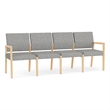 Lesro Brooklyn Waiting Reception 4 Seat Tandem Seating No Center Arms in Gray
