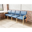 Lesro Brooklyn Waiting Reception 4 Seat Tandem Seating No Center Arms in Blue