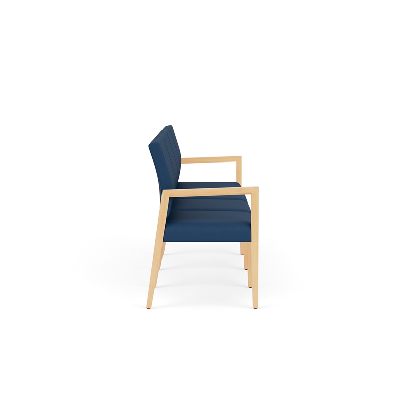 Lesro Brooklyn Waiting Reception 4 Seat Tandem Seating No Center Arms in Blue