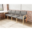 Lesro Brooklyn Waiting Reception 4 Seat Tandem Seating No Center Arms in Gray