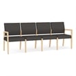 Lesro Brooklyn Waiting Reception 4 Seat Tandem Seating No Center Arms in Gray