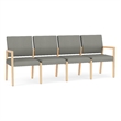Lesro Brooklyn Waiting Reception 4 Seat Tandem Seating No Center Arms in Gray