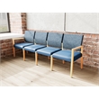 Lesro Brooklyn Waiting Reception 4 Seat Tandem Seating No Center Arms in Blue