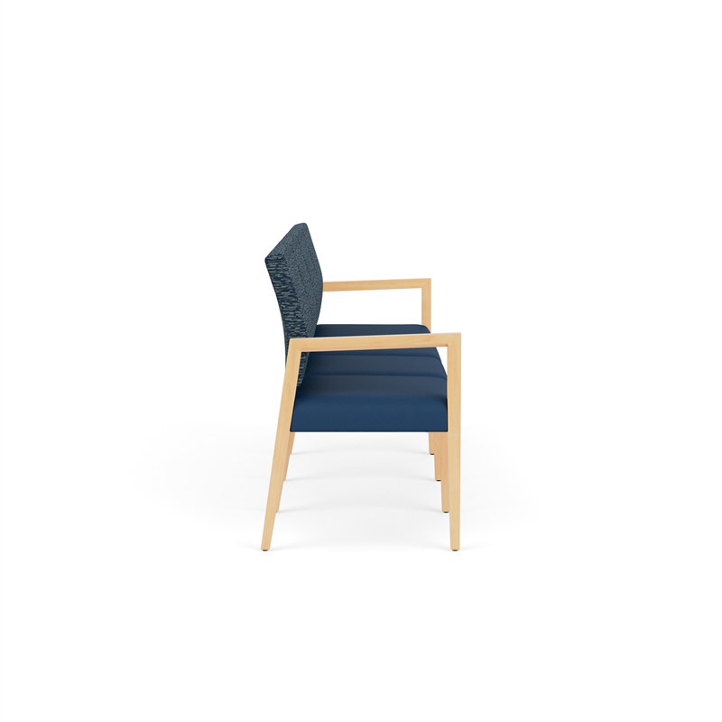 Lesro Brooklyn Waiting Reception 4 Seat Tandem Seating No Center Arms in Blue