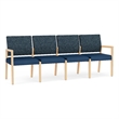 Lesro Brooklyn Waiting Reception 4 Seat Tandem Seating No Center Arms in Blue