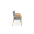Lesro Brooklyn Waiting Reception 4 Seat Tandem Seating Wood Frame in Gray