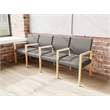 Lesro Brooklyn Waiting Reception 4 Seat Tandem Seating Wood Frame in Gray