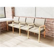 Lesro Brooklyn Waiting Reception 4 Seat Tandem Seating Wood Frame in Brown