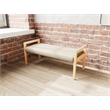 Lesro Brooklyn Waiting Reception 2 Seat Bench Wood Frame in Brown