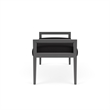 Lesro Brooklyn Waiting Reception 2 Seat Bench Wood Frame in Black