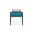 Lesro Brooklyn Waiting Reception 2 Seat Bench Wood Frame in Teal