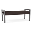 Lesro Brooklyn Waiting Reception 2 Seat Bench Wood Frame in Brown