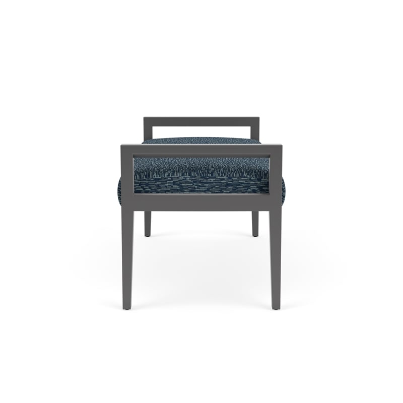 Lesro Brooklyn Waiting Reception 2 Seat Bench Wood Frame in Blue