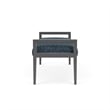 Lesro Brooklyn Waiting Reception 2 Seat Bench Wood Frame in Blue