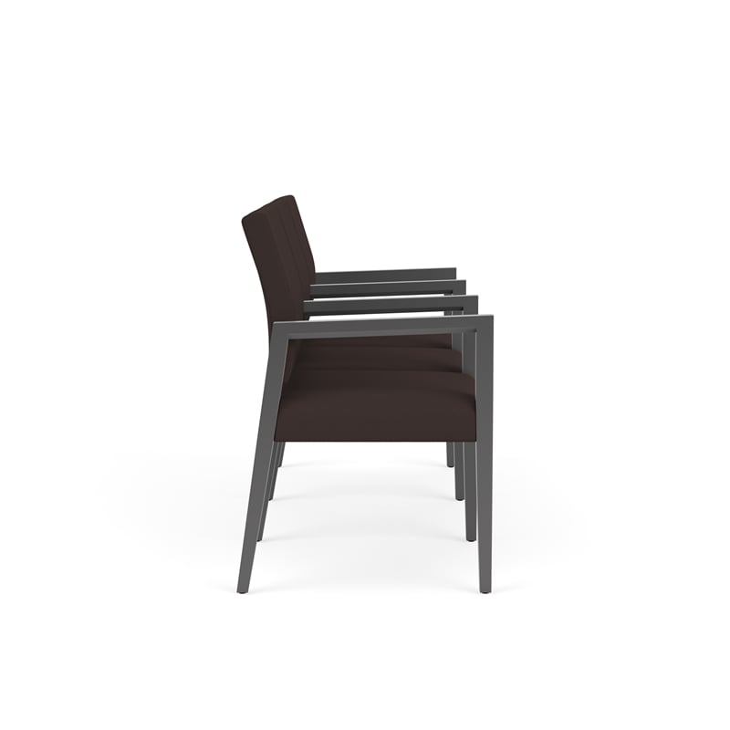 Lesro Brooklyn Waiting Reception 3 Seat Tandem Seating Wood Frame in Brown