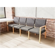 Lesro Brooklyn Waiting Reception 4 Seat Tandem Seating No Center Arms in Gray