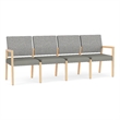 Lesro Brooklyn Waiting Reception 4 Seat Tandem Seating No Center Arms in Gray