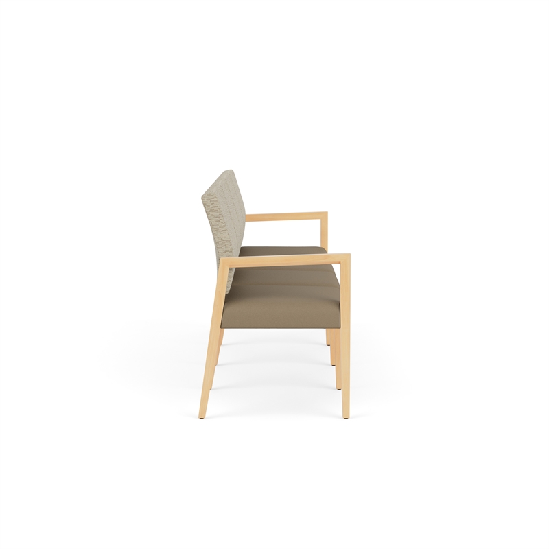 Lesro Brooklyn Waiting Reception 4 Seat Tandem Seating No Center Arms in Brown