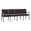 Lesro Brooklyn Waiting Reception 4 Seat Tandem Seating No Center Arms in Brown