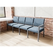Lesro Brooklyn Waiting Reception 4 Seat Tandem Seating No Center Arms in Blue