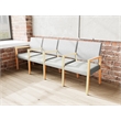 Lesro Brooklyn Waiting Reception 4 Seat Tandem Seating Wood Frame in Gray