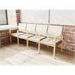 Lesro Brooklyn Waiting Reception 4 Seat Tandem Seating Wood Frame in Brown