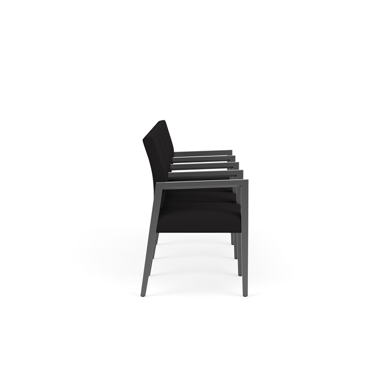 Lesro Brooklyn Waiting Reception 4 Seat Tandem Seating Wood Frame in Black