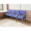 Lesro Brooklyn Waiting Reception 4 Seat Tandem Seating Wood Frame in Blue