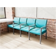 Lesro Brooklyn Waiting Reception 4 Seat Tandem Seating Wood Frame in Teal