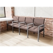 Lesro Brooklyn Waiting Reception 4 Seat Tandem Seating Wood Frame in Brown