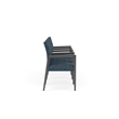 Lesro Brooklyn Waiting Reception 4 Seat Tandem Seating Wood Frame in Blue