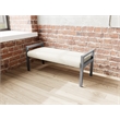 Lesro Brooklyn Waiting Reception 2 Seat Bench Wood Frame in Brown