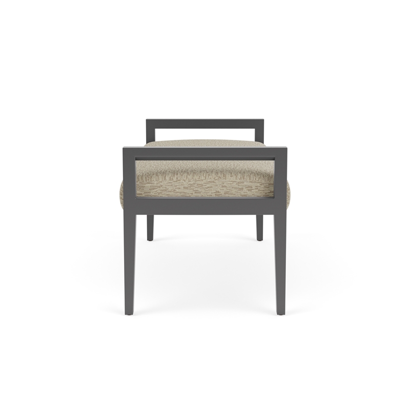 Lesro Brooklyn Waiting Reception 2 Seat Bench Wood Frame in Brown