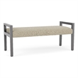 Lesro Brooklyn Waiting Reception 2 Seat Bench Wood Frame in Brown