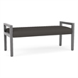 Lesro Brooklyn Waiting Reception 2 Seat Bench Wood Frame in Gray