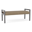 Lesro Brooklyn Waiting Reception 2 Seat Bench Wood Frame in Brown
