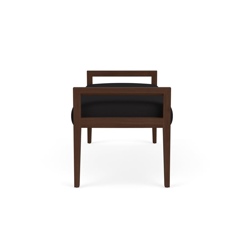 Lesro Brooklyn Waiting Reception 2 Seat Bench Wood Frame in Black